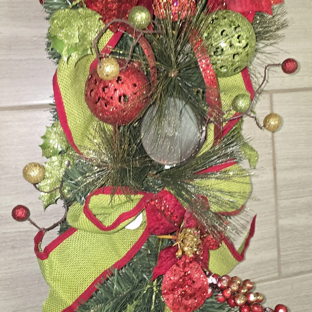 Elegant Holiday Garland with Red and Green Accents